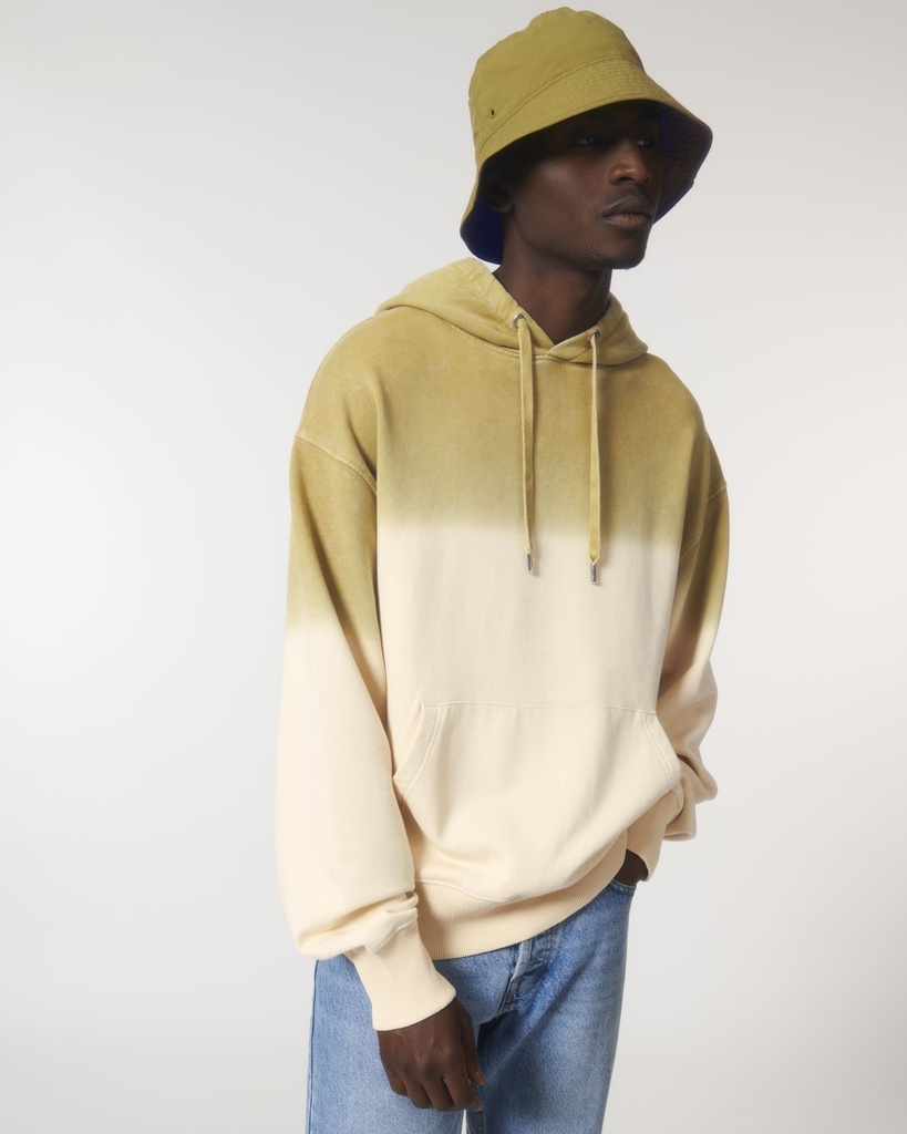 The unisex aged dip dye relaxed hoodie sweatshirt